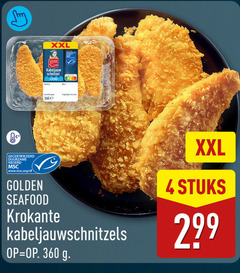  4 360 xxl seafood kabeljauw schnitzel stuks ht gecertificeerd duurzame visserij www.msc.org nl golden krokante 