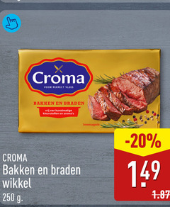  250 croma vlees bakken braden vrij kunstmatige kleurstoffen serveersuggestie wikkel 