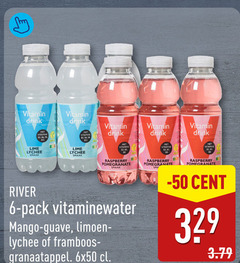  6 vitamin drink vitamine b5 lime lychee river raspberry pomegranate pack vitaminewater mango guave limoen framboos granaatappel bb cent 