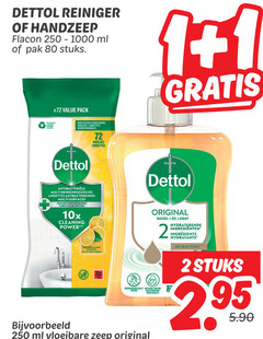  1 2 80 250 dettol reiniger handzeep flacon ml pak stuks pack biologisch afbreekbare doekjes lingettes multi reinigingsdoekjes surfaces verwijdert bacterien des bacteries 10x cleaning power sprankelende citron original wasgel gel hydraterende hydratants antibacterial dermatologisch natural origin vloeibare zeep ingredients 