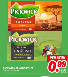  pickwick thee 2 20 100 rooibos original english intense natural eenkops pak stuks since stuk 99 