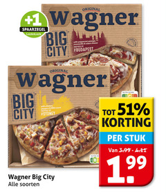  wagner diepvriespizza original 1 big with pepperoni sausage mozzarella edam cheese city budapest chicken peppers bbq sauce sydney soorten nutri score stuk 3.99 