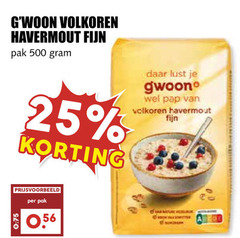  gwoon havermout 25 500 volkoren fijn pak lust pap 