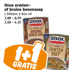  unox soep 1 2 erwtensoep bruine bonensoep blikken ml 3.99 bonen liter v.a. erwten 