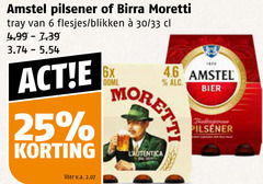  amstel birra moretti blikjes bier speciaalbieren 6 25 pilsener tray blikken 30 33 liter v.a. 6x 