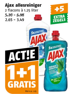 1 2 ajax allesreiniger liter 5x v.a. 5 zegels fraicheur eucalyptus 