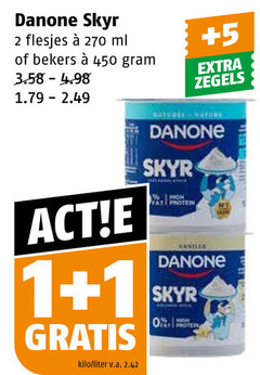  vruchtenyoghurt yoghurt 1 2 450 danone skyr ml bekers kilo liter v.a. 5 zegels high protein 