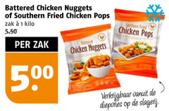 1 500 chicken nuggets southern fried pops zak kilo diepvries slagerij 