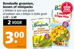  bonduelle groenteconserven 1 2 300 groenten bonen blikken pakken blikjes 80 kilo v.a. franse sperzieboontjes verts tres fins spaar zegel leifheit minis crispy mais taste 