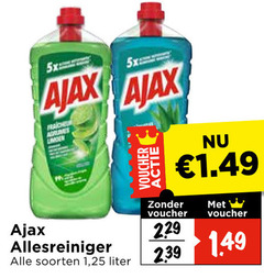  5x ajax fraiche limoen voucher allesreiniger soorten 1 25 liter 