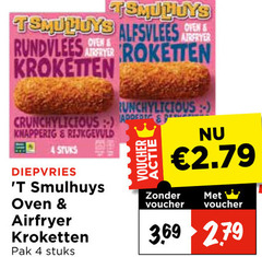  4 oven airfryer rundvlees kroketten knapperig rijkgevuld added voucher stuks diepvries pak 