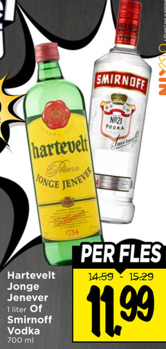  1 25 700 smirnoff hartevelt jonge jenever vodka liter ml fles jaar 