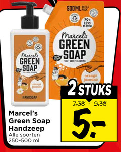  handzeep pack less plastic green soap soorten ml orange 2stuks 