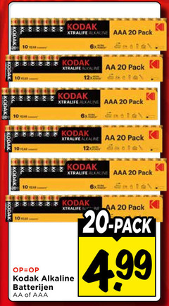 10 20 10119 10549 338833 year kodak xtralife alcaline aaa pack aberkkodak alkaline aa anetel k e ye k 12x alcaune 10- abreek ane op   batterijen of - 4.99 