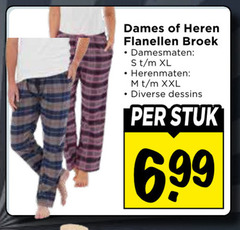  dames heren flanellen broek damesmaten xl herenmaten xxl dessins stuk 