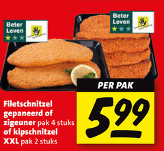  2 4 beter leven filetschnitzel gepaneerd zigeuner pak stuks kipschnitzel xxl 