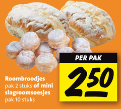  2 10 250 roombroodjes pak stuks mini slagroomsoesjes 