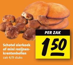  150 schotel eierkoek mini rozijnen krentenbollen zak 4 9 stuks 