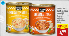  trader uien honingsaus aardappelen nutri score gehaktballetjes barbecuesaus gekookte rijst ge kant klaar maaltijd meerdere 