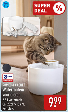  3 super deal jaar romeo cachet waterfontein dieren 2.5 l watertank ca. cm stuk 