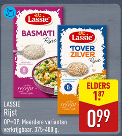 8 50 187 lassie basmati rijst tover zilver verfijnde geur en smaak min zie het recept- achterzijde si ver serveersu   zilvervliesrijst witte op elders 099   . meerdere varianten verkrijgbaar 375-400 g 