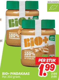  bio plus pindakaas 100 350 biologisch biologische stukjes pot stuk 1 99 