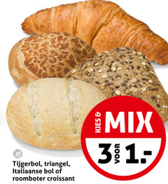  tijgerbol triangel italiaanse bol roomboter croissant mix 