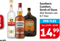  12 ouzo southern stroh comfort original flessen liter fles 