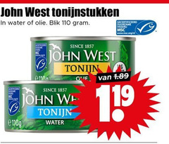  john west tonijnstukken water olie blik gecertificeerd www.msc.org nl since tonijn 