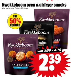  4 12 50 kwekkeboom oven airfryer snacks zak stuks kalfsvlees bitterballen rijk gevuld allen lees krokant 