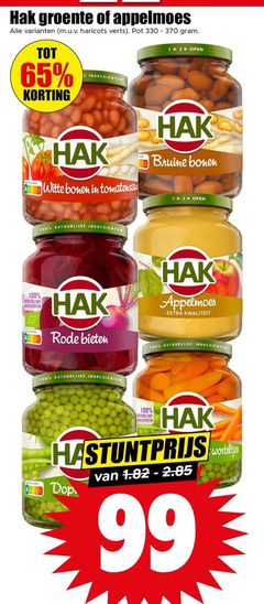  12 65 99 100 330 hak groente appelmoes haricots verts pot ingredienten open witte bonen bruine natuurlijke score rode bieten radijs dop 