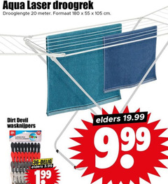  20 36 55 180 aqua laser droogrek drooglengte meter formaat cm devil wasknijpers elders clothes delig 3.99 19 