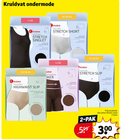  2 42 300 kruidvat ondermode l 1x cotton stretch singlet zacht comfortabel doux 2x short soft comfort invisible medium corrigerend correction moyenne slip voelt tweede huid seconde peau shaping pak zwart stuks 5.99 