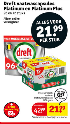  96 dreft vaatwascapsules platinum stuks online stuk verzending giga box 6x www courts vaatwas megapack capsule 