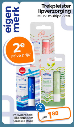  2 trekpleister lipverzorging multipakken merk halve rose may formule lippenbalsem classic verzorgend kamille echinacea mild save stuks 