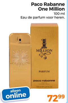  100 paco rabanne one million ml eau parfum heren natural spray oz online 