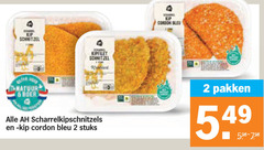  2 schnitzel scharrelkipschnitzels kip cordon bleu stuks pakken 