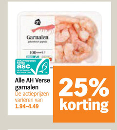  garnalen 25 kweek gecertificeerd asc-aqua.org verse varieeren 