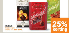  lindt chocolade 25 100 excellence orange intense lindor varieeren 