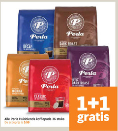  perla koffiepads 1 36 decaf mokka dark roast classic huisblends stuks actieprijs 5.99 