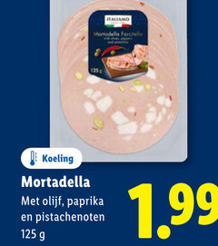  mortadella koeling olijf paprika pistachenoten 