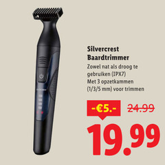  3 silvercrest baardtrimmer nat droog gebruiken opzetkammen 1 5 mm trimmen 