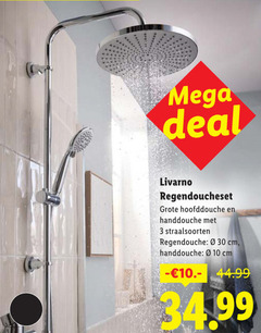  3 10 30 mega deal livarno regendoucheset hoofddouche handdouche straalsoorten regendouche cm 