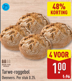  4 48 100 vezels tarwe roggebol ovenvers stuk 0.25 