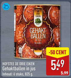  4 6 825 drie eiken gehaktballen ballen jus inhoud stuks cent 5.99 