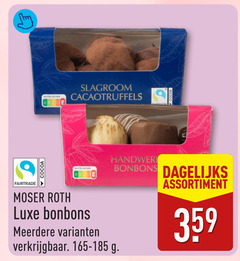  nutri score slagroom cacaotruffels fairtrade cocoa moser roth luxe bonbons meerdere dagelijks assortiment 