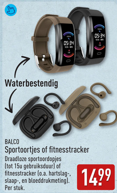  waterbestendig 34 10 26 fitnesstracker draadloze sportoordopjes gebruiksduur o.a. hartslag slaap bloeddrukmeting stuk 