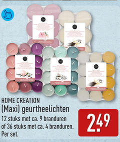  4 9 12 36 home creation maxi geurtheelichten stuks ca. branduren 