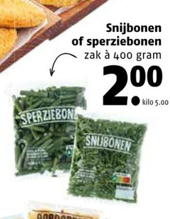  snijbonen sperziebonen 200 400 zak kilo 