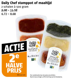  2 25 500 daily chef stamppot maaltijd schalen 2e halve kilo v.a. hutspot hachee chip spinazie la creme cordon bleu combinatie kassa 